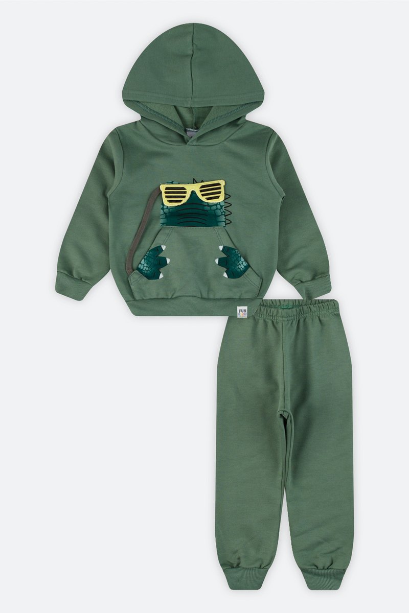 03 conjunto moletom infantil menino aplique interativo elian