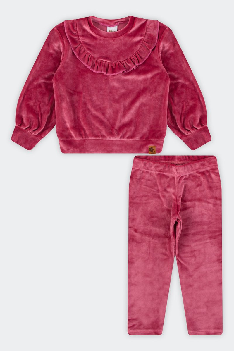 03 conjunto longo infantil menina em plush elian