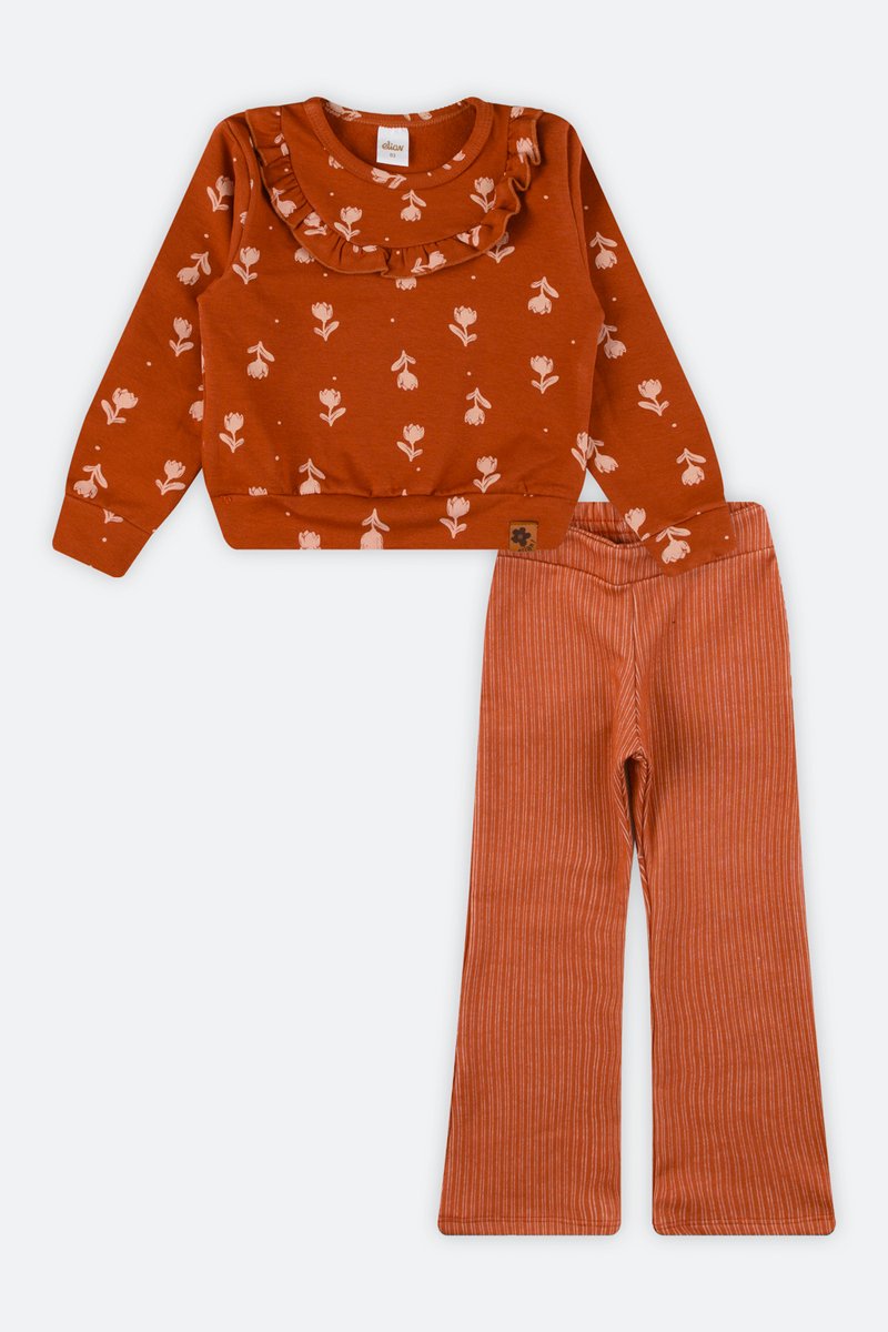 03 conjunto longo em molecotton infantil menina elian
