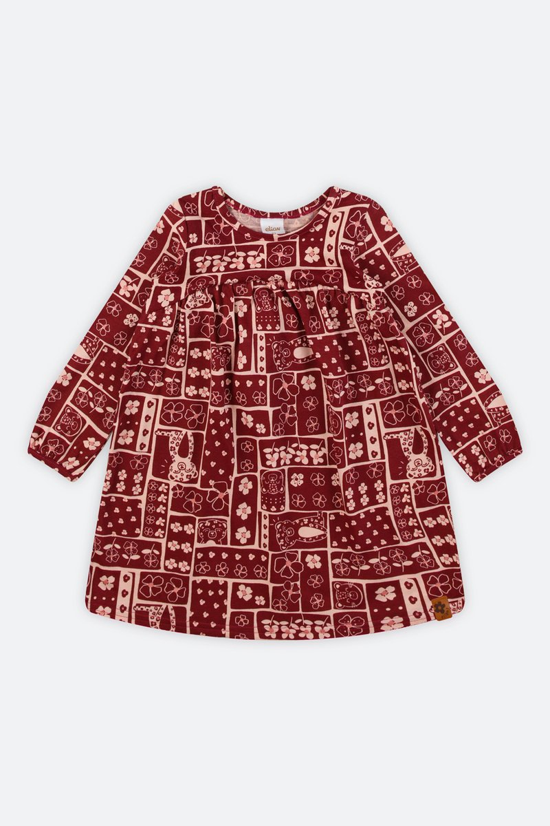 03 vestido manga longa infantil menina em meia malha elian