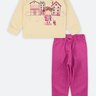 04 conjunto moletom peluciado infantil menina friends elian