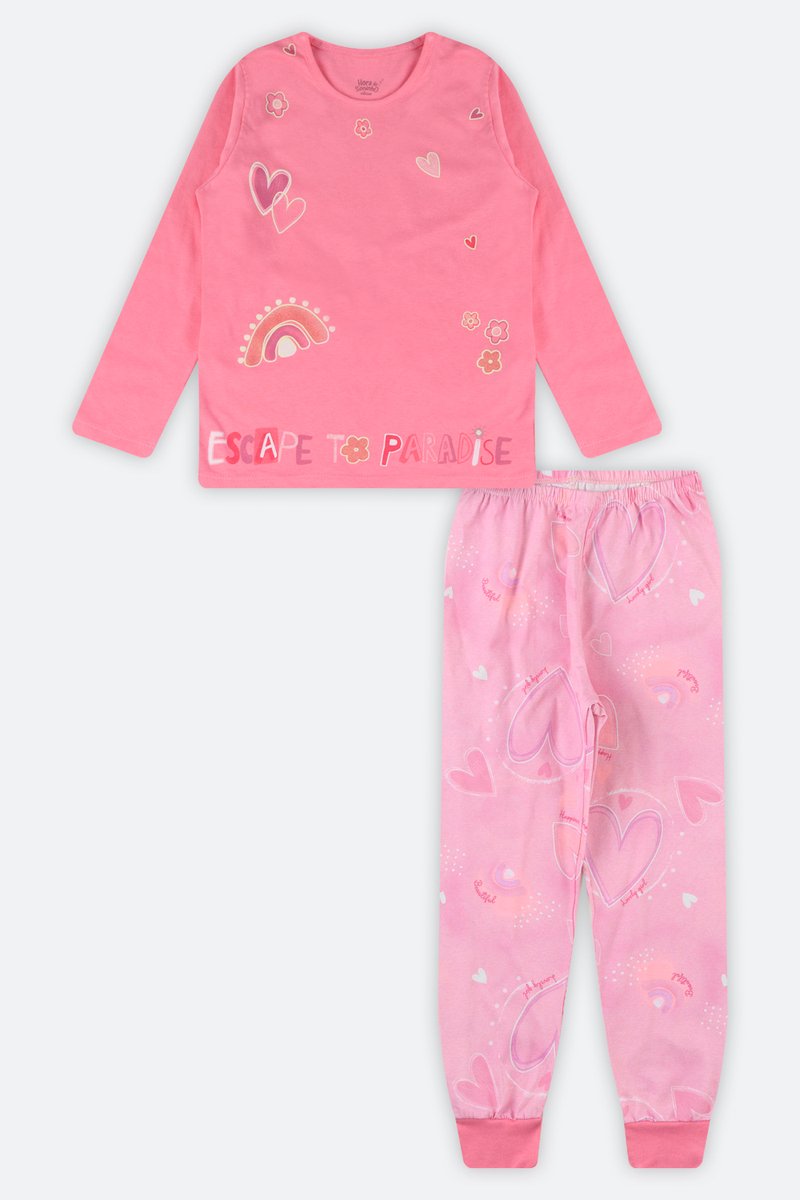 03 pijama longo infantil menina paradise elian