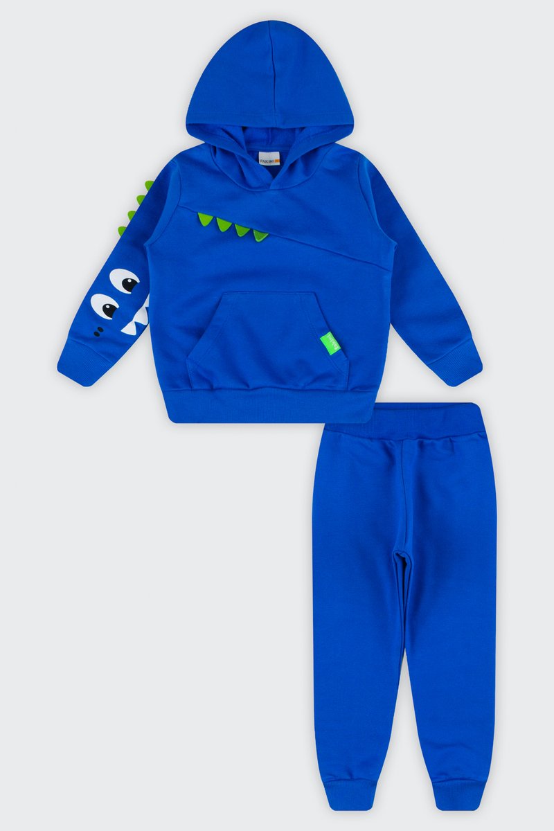 04 conjunto moletom com capuz infantil menino fakini