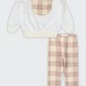03 conjunto infantil menina blusao em pelo e legging alakazoo