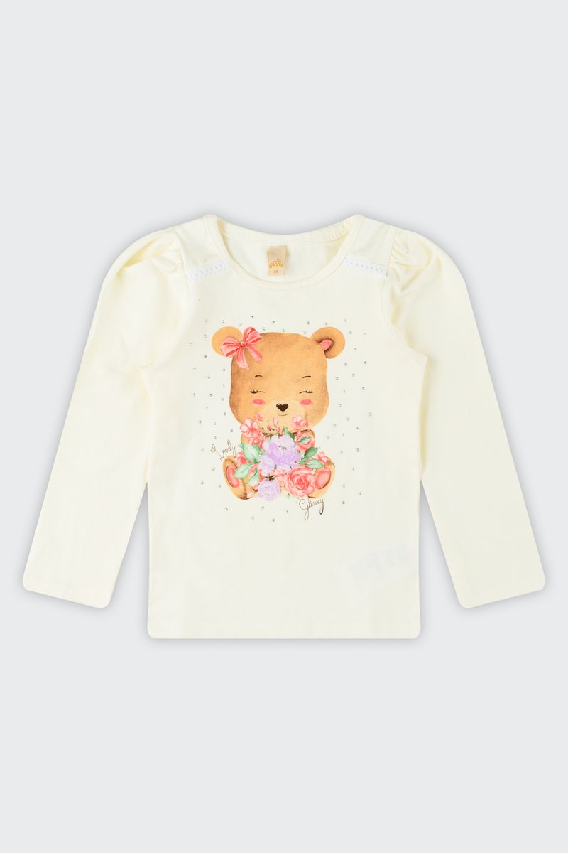03 blusa manga longa em cotton infantil menina glinny