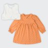 03 conjunto vestido e colete em pelo infantil menina glinny
