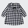 03 vestido manga longa infantil menina em flanela xadrez glinny