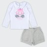 Conjunto Blusa Manga Longa e Short Infantil Menina Glinny Conjunto Blusa Manga Longa e Short Infantil Menina Glinny