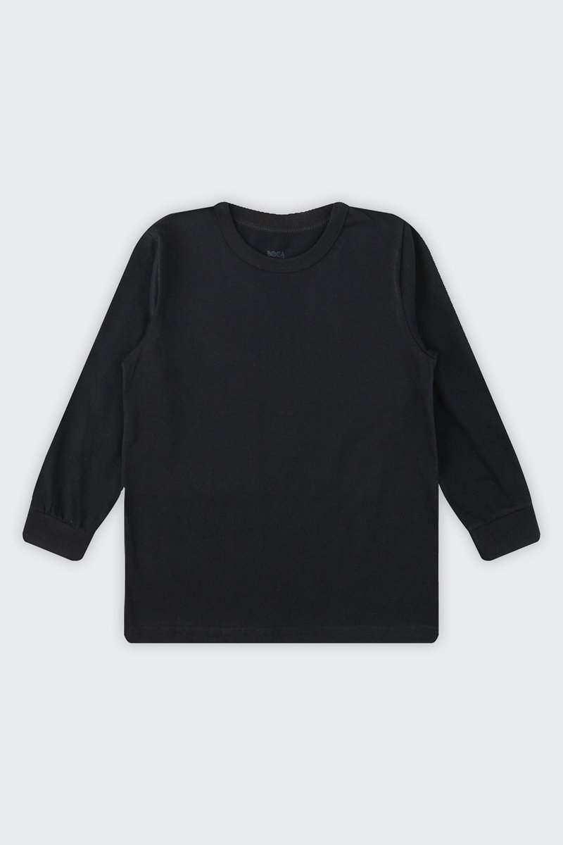 10 camiseta basica manga longa infantil menino boca grande