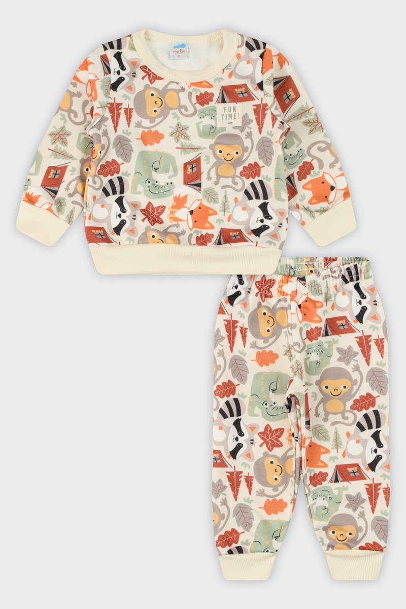 03 conjunto moletom peluciado bebe menino friends marlan