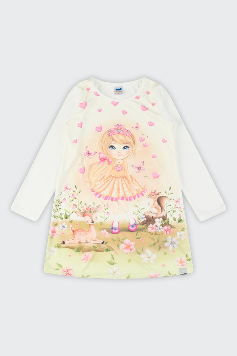 03 vestido manga longa infantil menina em malha newtech marlan