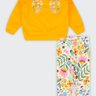 03 conjunto blusao moletom infantil menina flores marlan