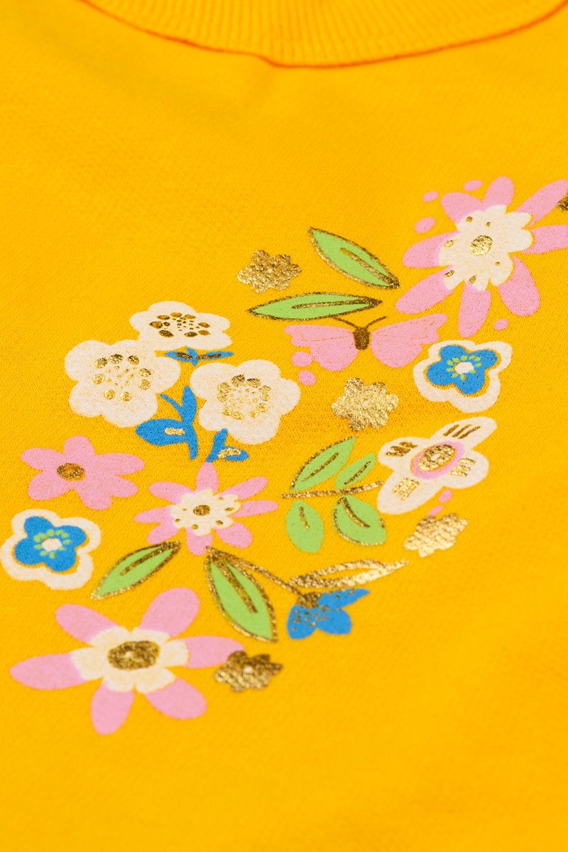 05 conjunto blusao moletom infantil menina flores marlan