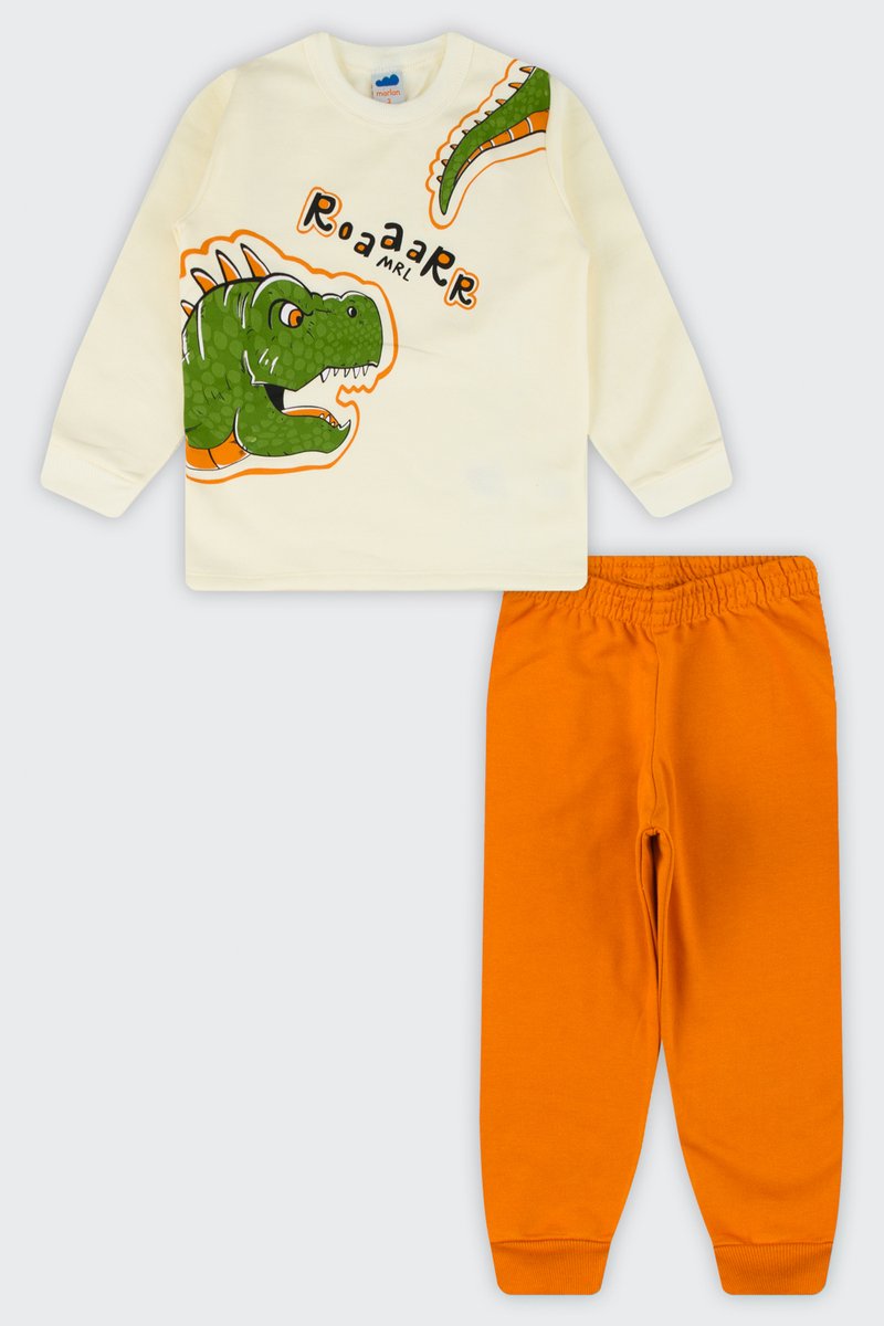 03 conjunto moletom peluciado infantil menino roaaarr marlan