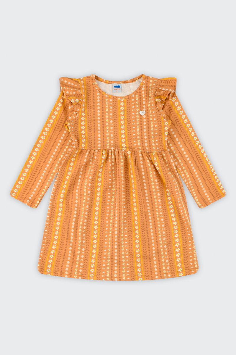 03 vestido manga longa infantil menina em cotton heart marlan