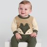 01 conjunto moletom peluciado bebe menino raposa brandili