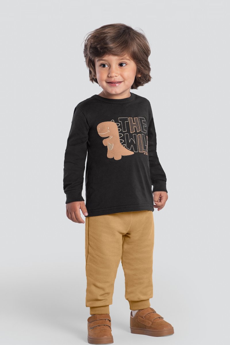 02 conjunto longo infantil menino wild dino brandili
