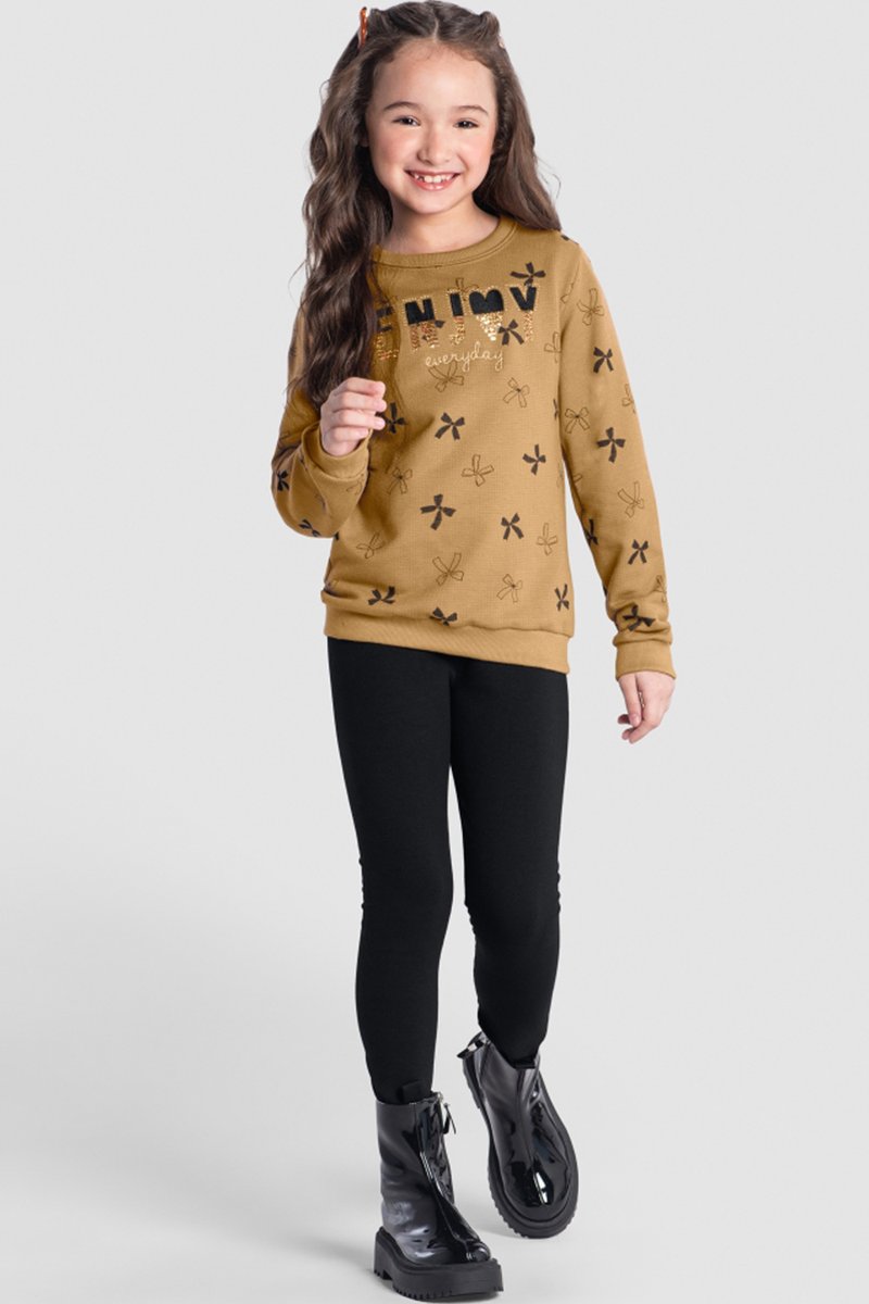 02 conjunto blusao moletom infantil menina enjoy brandili