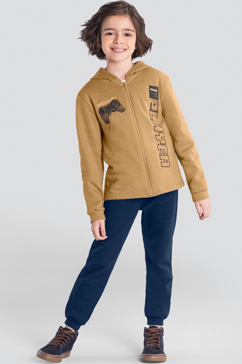 02 conjunto moletom infantil menino player brandili