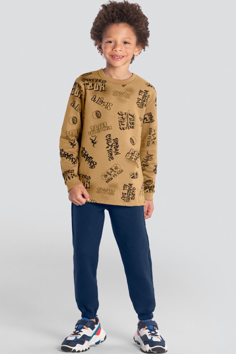 02 conjunto moletom infantil menino skate brandili