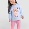 02 conjunto moletom infantil menina ursinho brandili