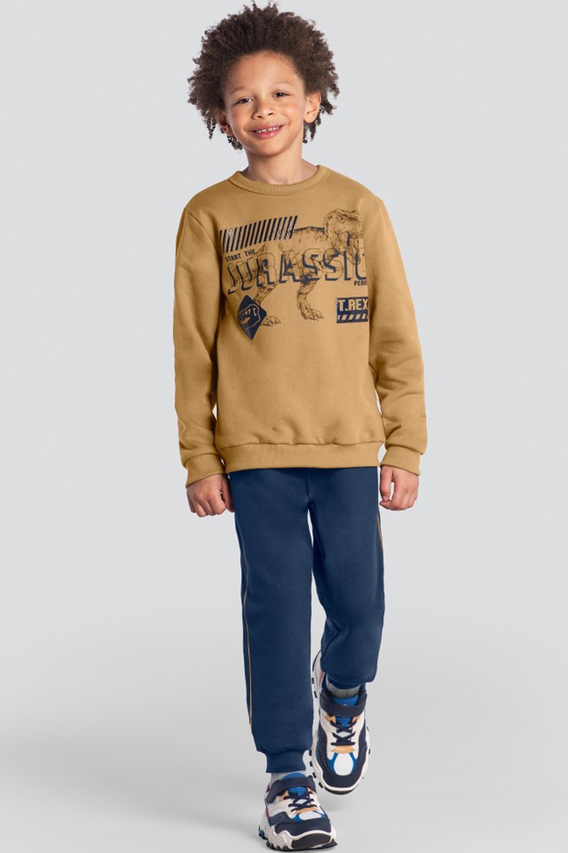 02 conjunto moletom infantil menino jurassic brandili