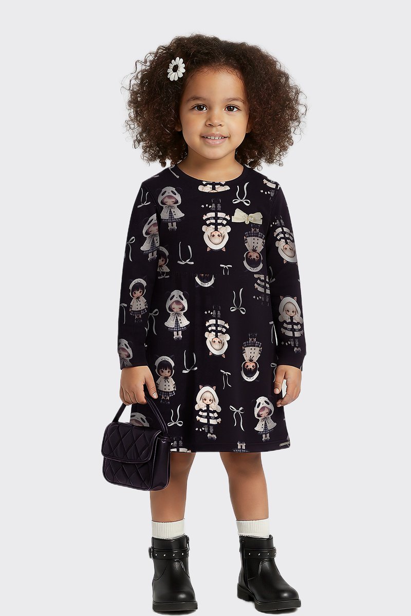Vestido Manga Longa Malha Soft Infantil Menina Alakazoo